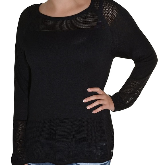 2/$15 🛍️ 525 America Black Long Sleeve Knit Top Size Large - Picture 2 of 6